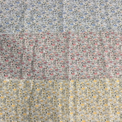 Polyester Yoyo Floral Print Fabric